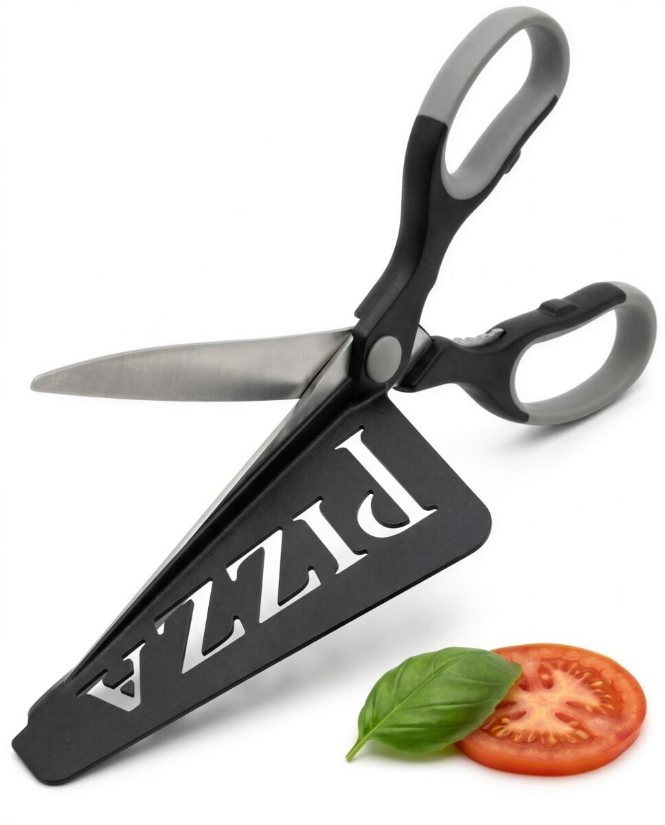 NÓŻ DO KROJENIA PIZZY NOŻYCZKI Z ŁOPATKĄ DO KROJENIA PODAWANIA CZARNE 31CM, zdjęcie 8