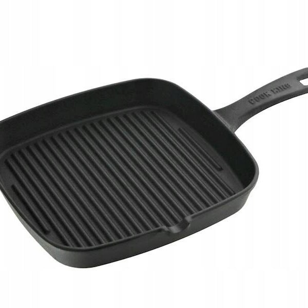 PATELNIA GRILLOWA ŻELIWNA 23 CM ODLEW CIĘŻKA