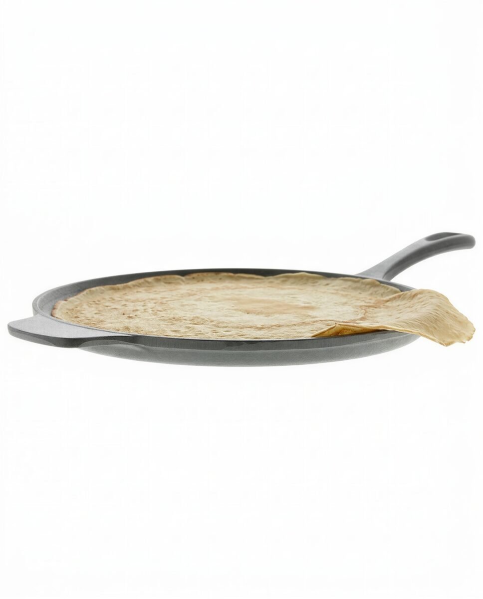 PATELNIA ŻELIWNA DO SMAŻENIA NALEŚNIKÓW PIZZY ZAPIEKANIA 30 CM CZARNA, zdjęcie 3
