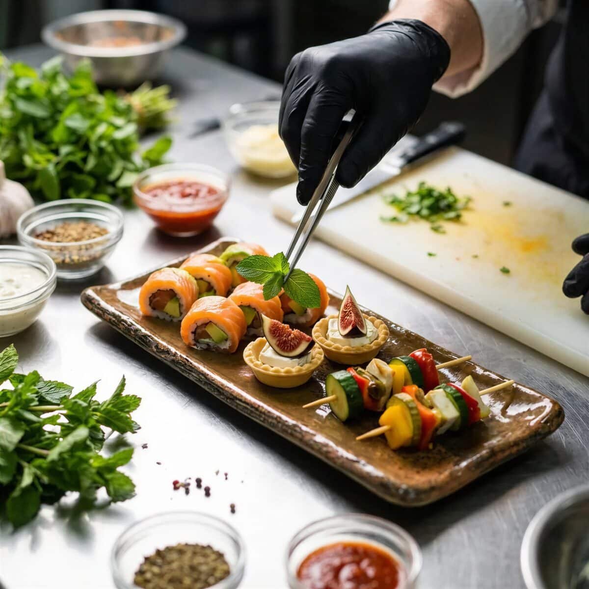 PATERA TALERZ PROSTOKĄTNY CERAMIKA DO SERWOWANIA SUSHI DESERÓW 30,5×10 CM, zdjęcie 4