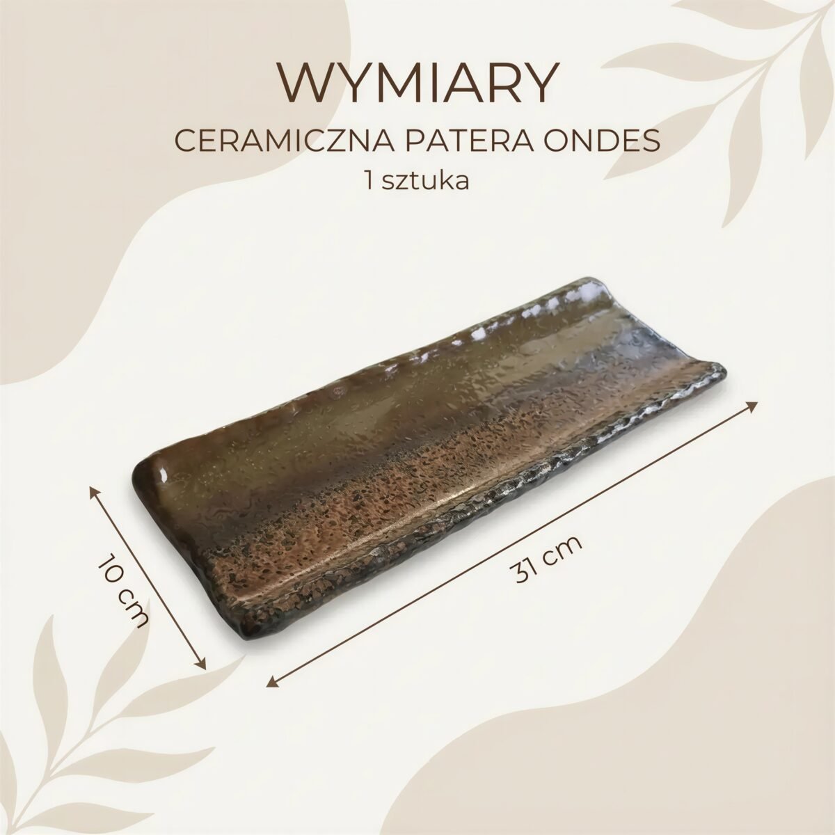 PATERA TALERZ PROSTOKĄTNY CERAMIKA DO SERWOWANIA SUSHI DESERÓW 30,5×10 CM, zdjęcie 7