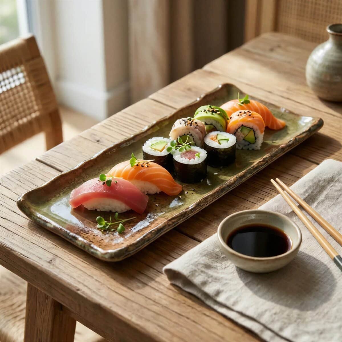 PATERA TALERZ PROSTOKĄTNY CERAMIKA DO SERWOWANIA SUSHI DESERÓW 30,5×10 CM