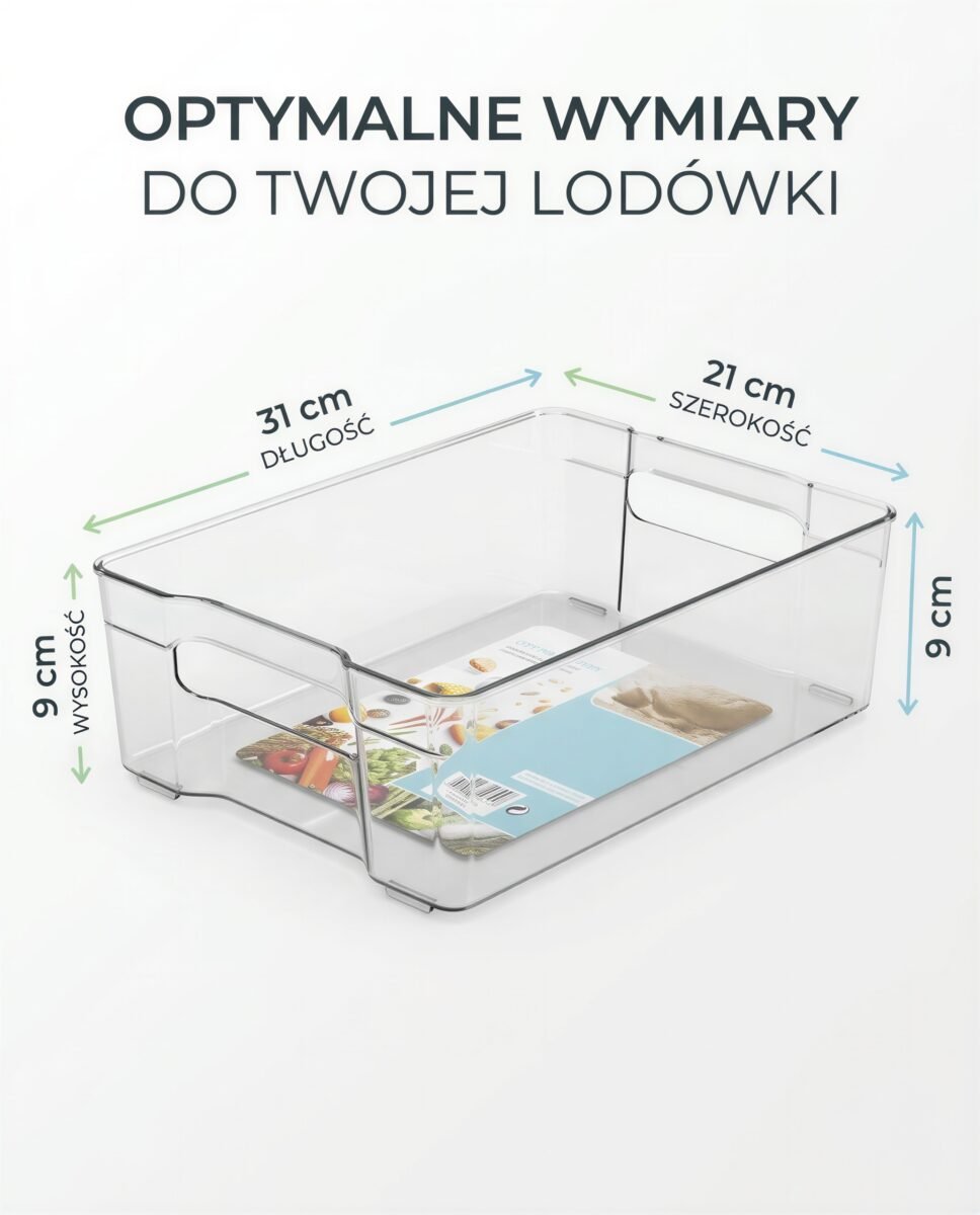 POJEMNIK PLASTIKOWY NA OWOCE WARZYWA ŻYWNOŚĆ ORGANIZER DO LODÓWKI SZUFLADA, zdjęcie 7