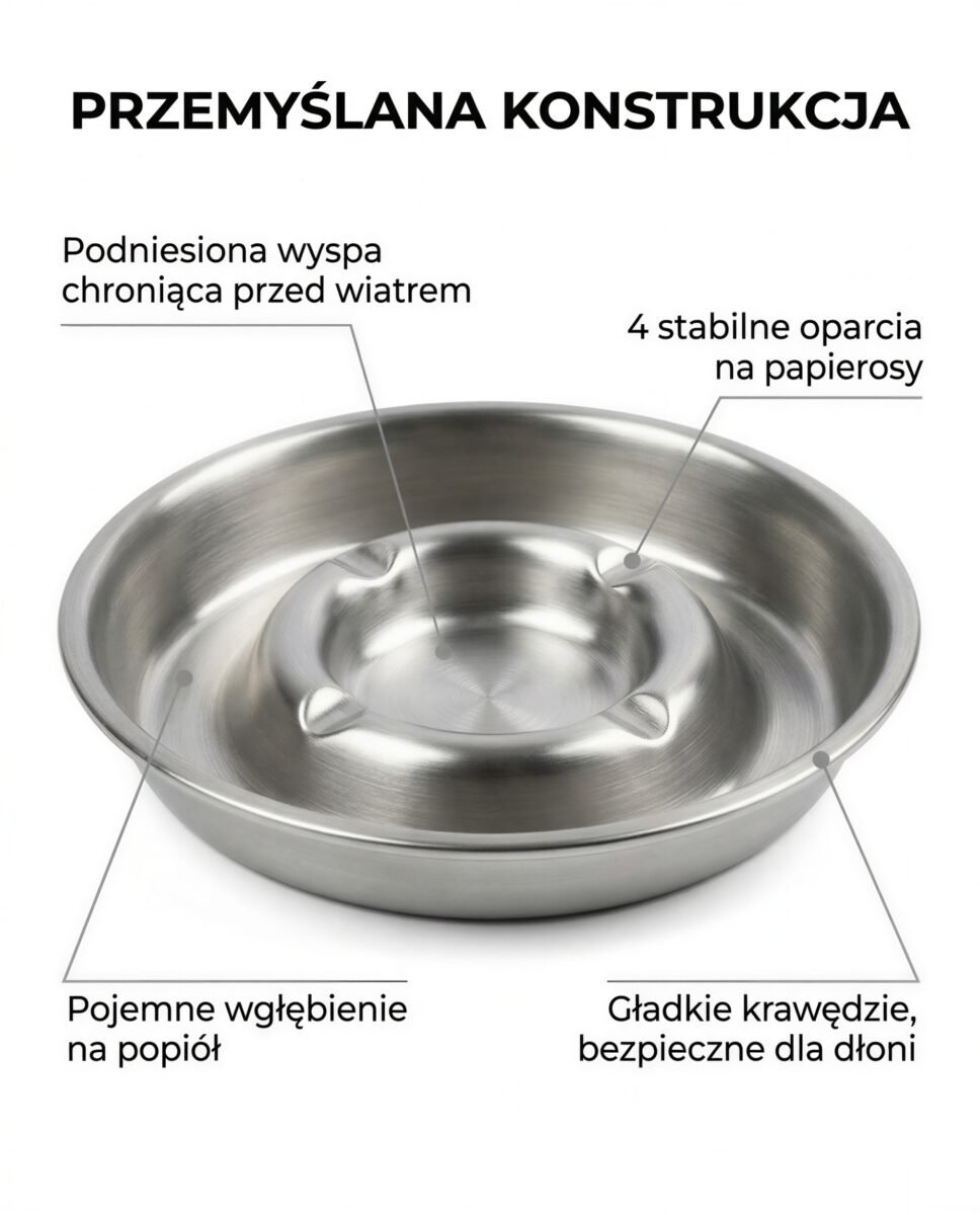 POPIELNICZKA METALOWA POJEMNIK NA POPIÓŁ SREBRNA 16 CM DUŻA DO GASTRONOIMII, zdjęcie 10