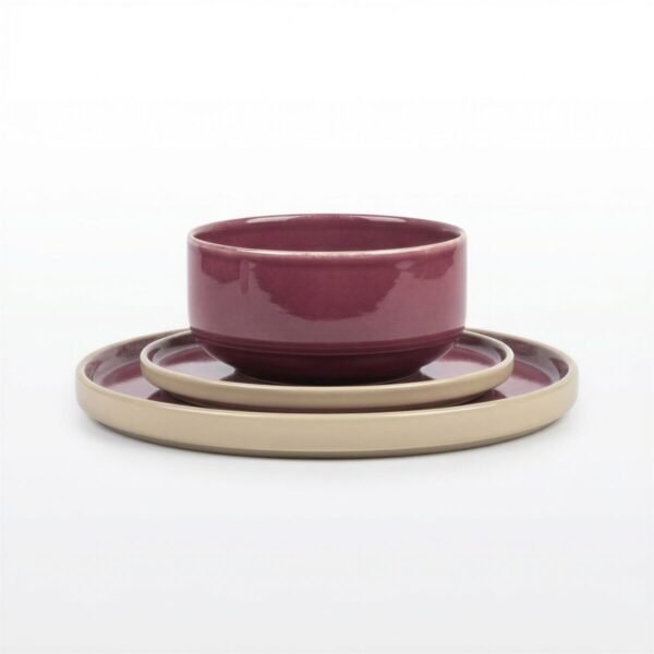 SERWIS OBIADOWY ZESTAW TALERZY DLA 1 OSOBY 3EL. STACK VIOLET Ø15-26 cm