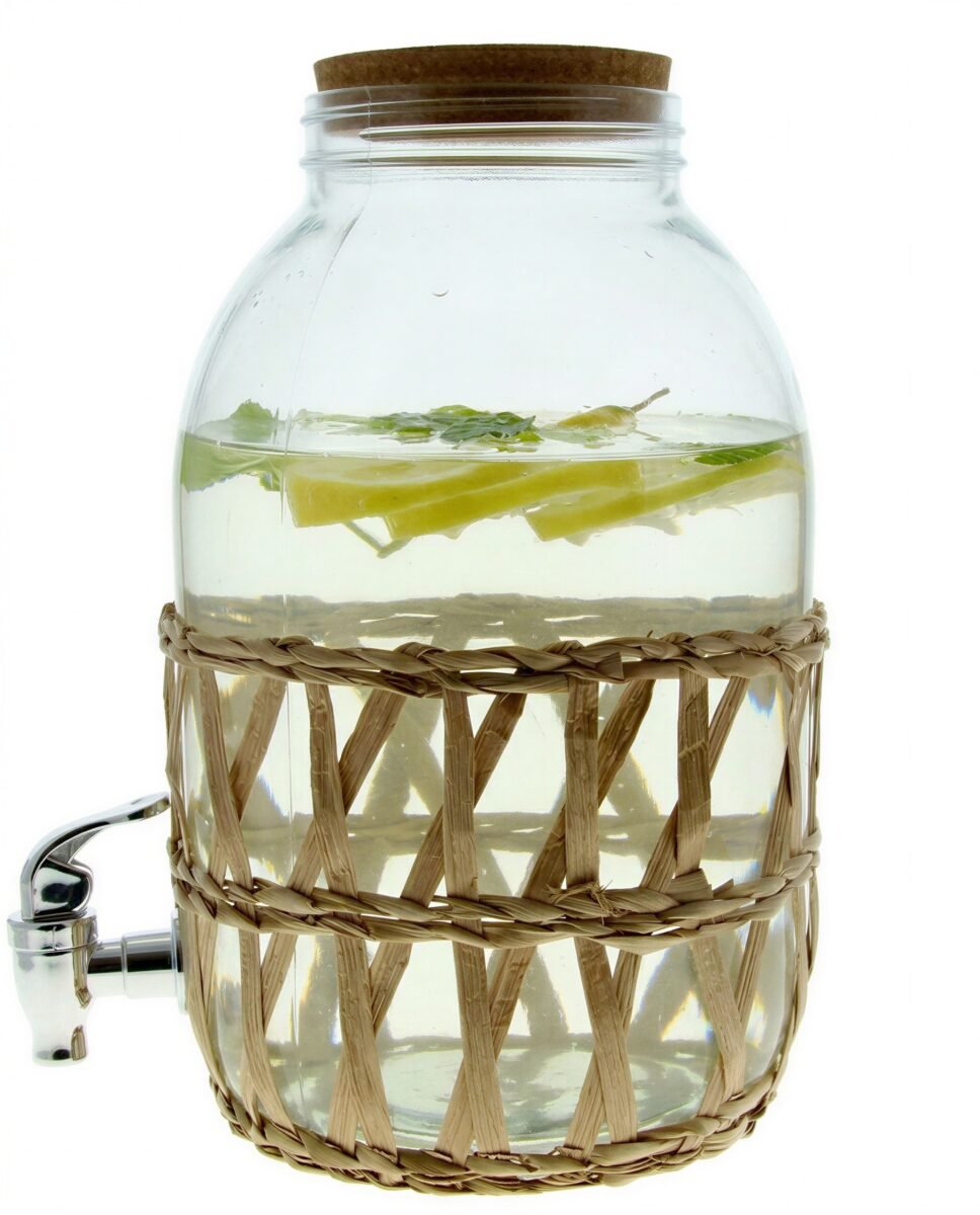 SŁÓJ Z KRANIKIEM SŁOIK SZKLANY 5,5 L PRZEŹROCZYSTY DO WODY LEMONIADY 29 CM, zdjęcie 5