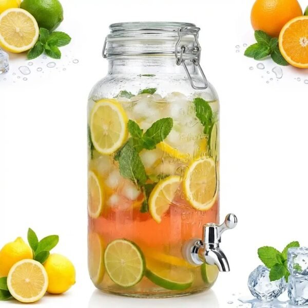 SŁÓJ Z KRANIKIEM SZKLANY SŁOIK 4L DO LEMONIADY WODY SOKU NALEWKI