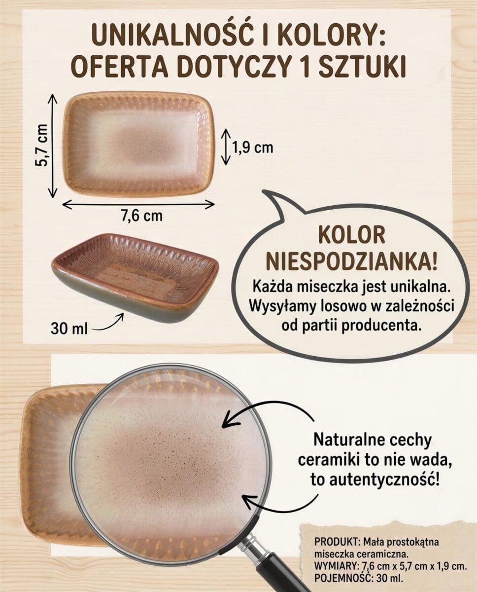 SOSJERKA MISECZKA CERAMICZNA DO DIPÓW SOSÓW 30 ML PRZYPRAW WIELOKOLOROWA, zdjęcie 7
