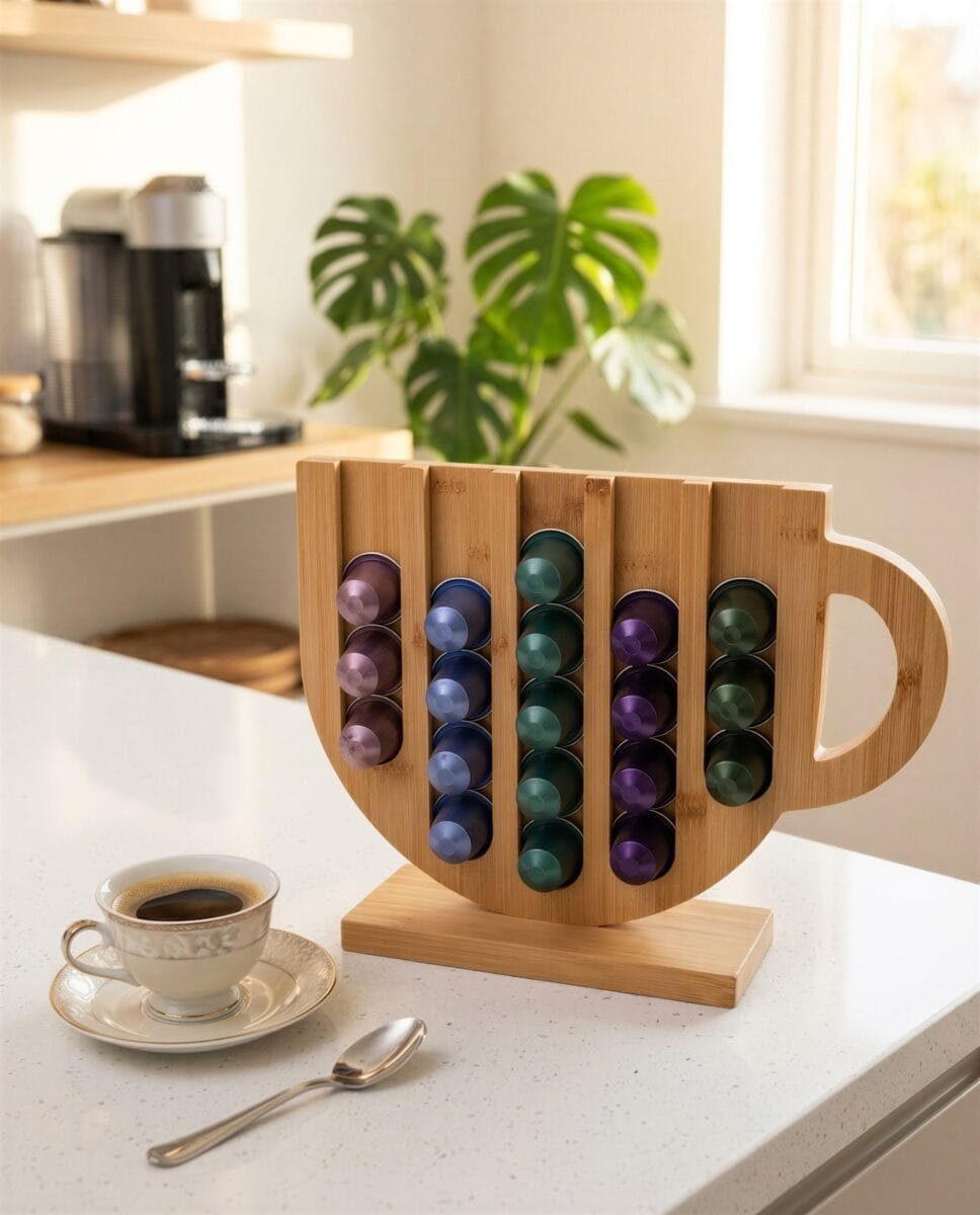 STOJAK NA KAPSUŁKI NESPRESSO ORGANIZER DO KAWY BAMBUSOWY 24 SZT