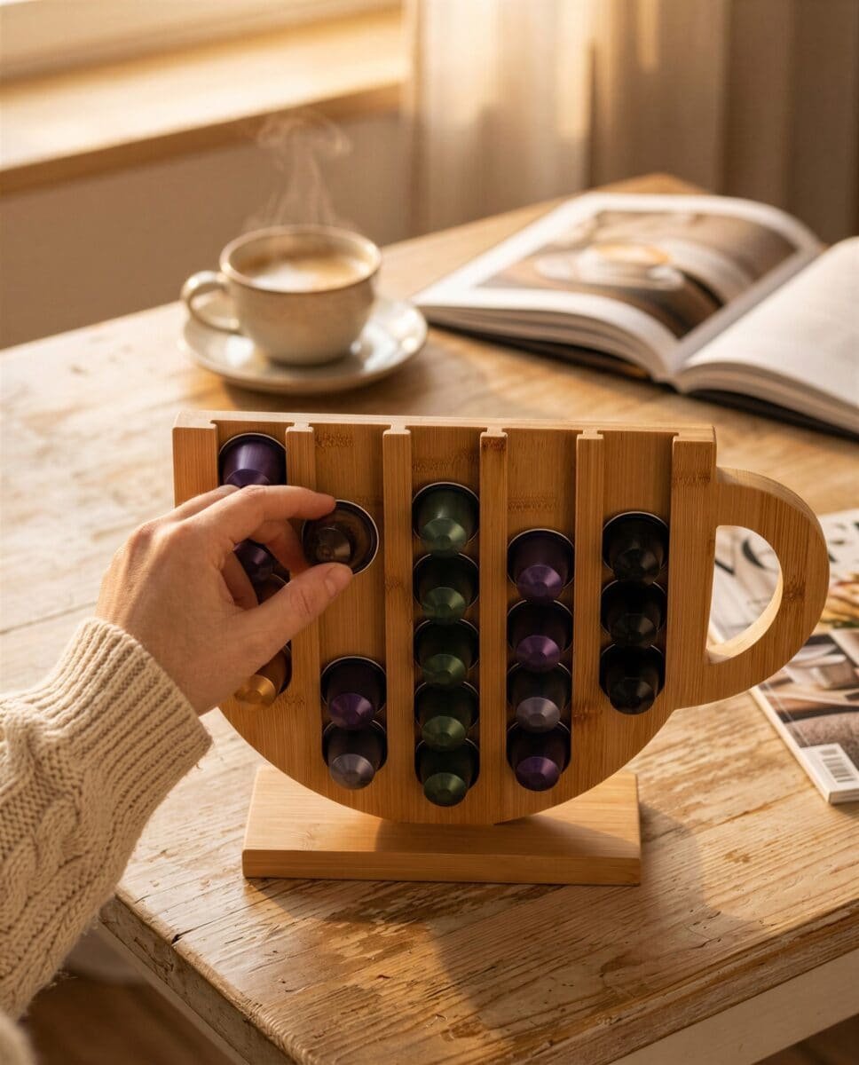 STOJAK NA KAPSUŁKI NESPRESSO ORGANIZER DO KAWY BAMBUSOWY 24 SZT, zdjęcie 4