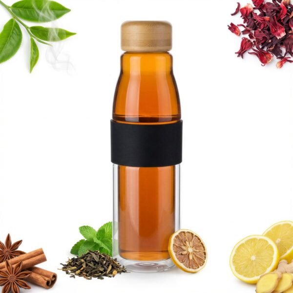 SZKLANA BUTELKA DO WODY EKO TERMICZNA 450 ml