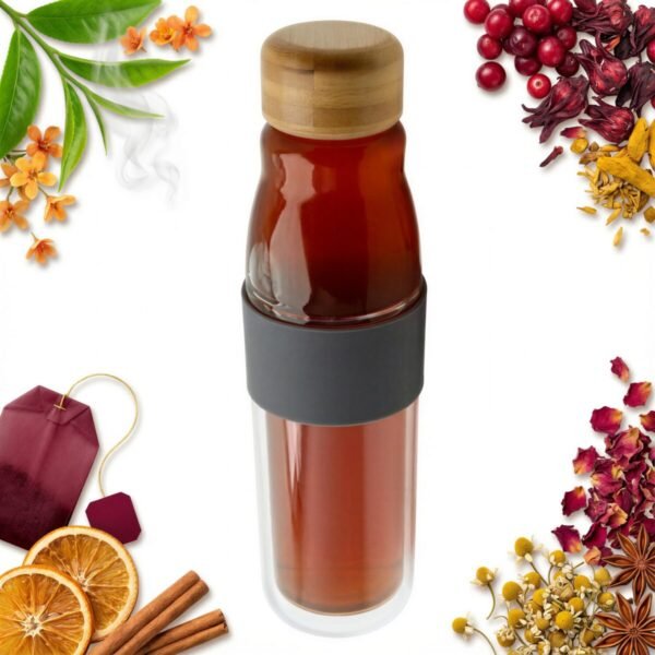 SZKLANA BUTELKA DO WODY EKO TERMICZNA 450 ml