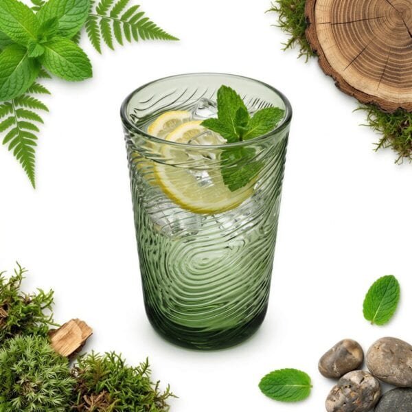 SZKLANKA DO WODY SOKU DRINKÓW 300 ML ZIELONA Ø 8,5 CM DO ZMYWARKI SZKŁO