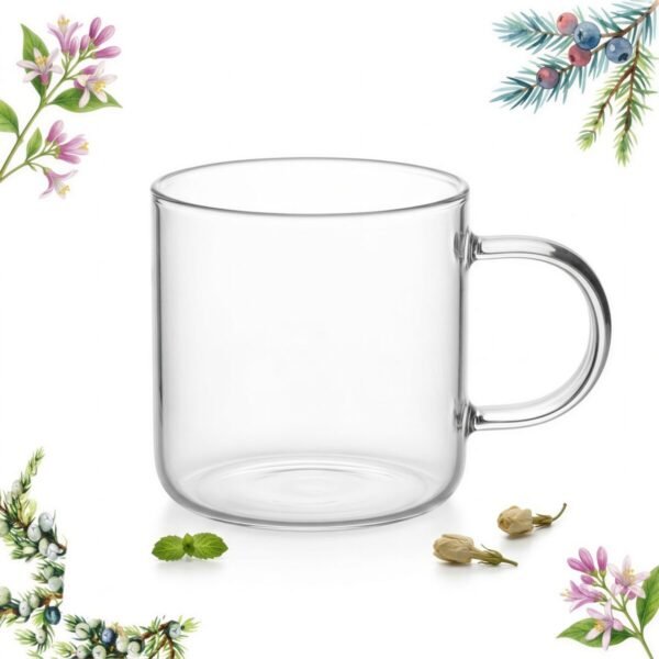 SZKLANKA KUBEK SZKLANY DO KAWY I HERBATY 330 ml. 9 cm PRZEZROCZYSTA