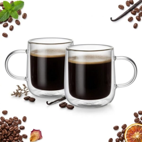 SZKLANKI TERMICZNE 250 ML DO KAWY HERBATY CZEKOLADY ZESTAW 2 SZT UCHO