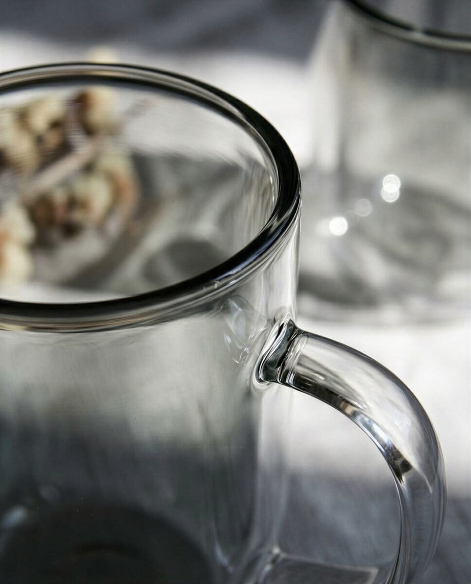 SZKLANKI TERMICZNE 250 ML ZESTAW 2 SZT. SZARE SZKŁO BOROKRZEMOWE DO KAWY, zdjęcie 5