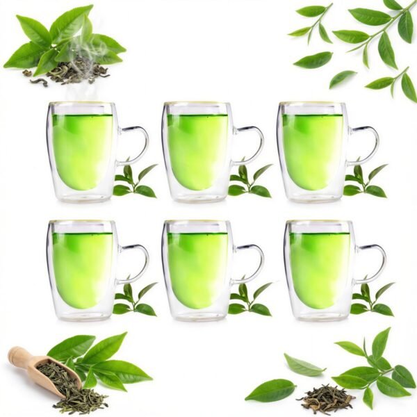 SZKLANKI TERMICZNE 300ml DO KAWY HERBATY Z UCHEM ZESTAW x6 SZTUK