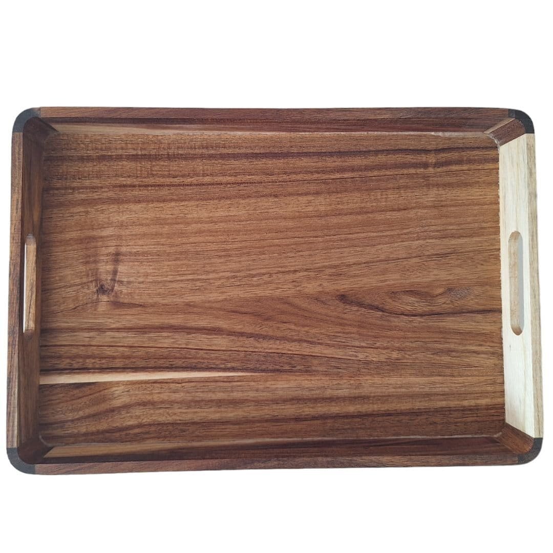 TACA ŚNIADANIOWA TACKA DREWNIANA DESKA DO SERWOWANIA PODAWANIA 38x26x4,9cm, zdjęcie 2