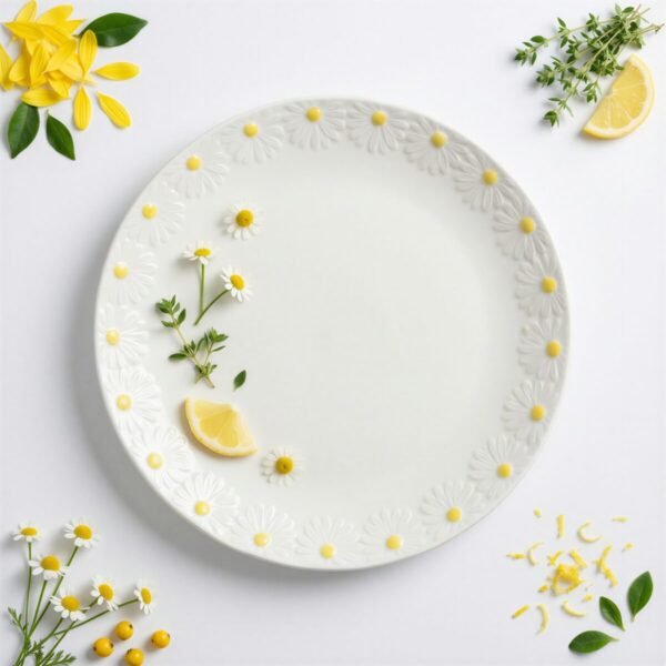TALERZ OBIADOWY DO SERWOWANIA DAŃ DUŻY 26 CM BIAŁY CERAMIKA DAISY LINE