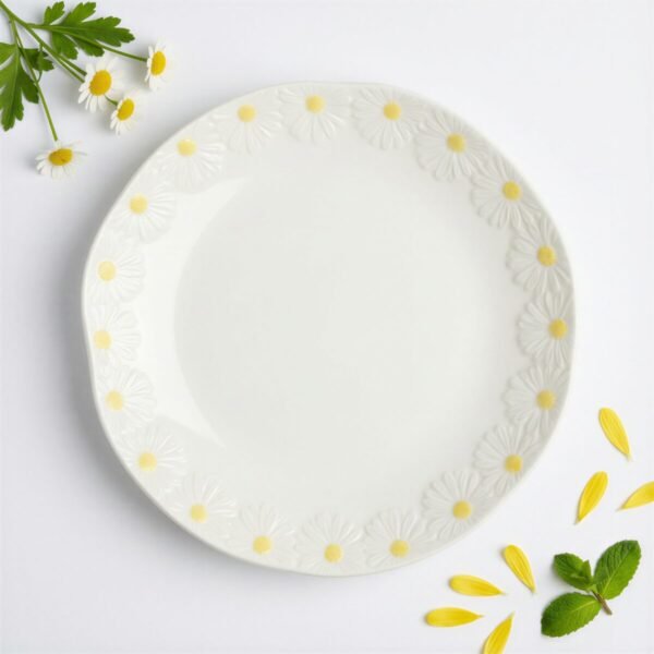 TALERZ ŚNIADANIOWY DESEROWY CERAMICZNY 21 CM ELEGANCKI DESIGN DAISY LINE