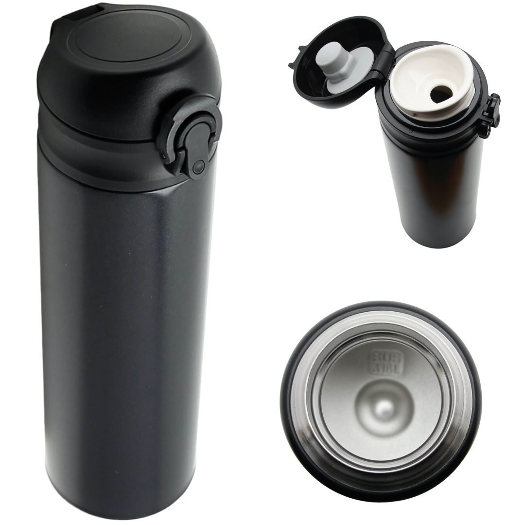 TERMOS KUBEK TERMICZNY PODRÓŻNY STALOWY 450 ml DO KAWY HERBATY WODY, zdjęcie 4