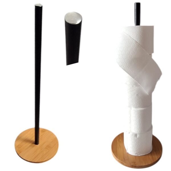 UCHWYT NA PAPIER TOALETOWY STOJĄCY DO WC 51 cm STOJAK METALOWY BAMBUOSOWY