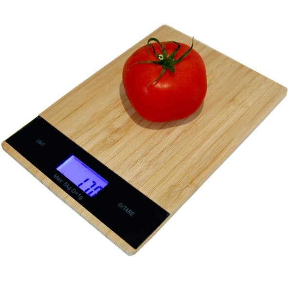WAGA KUCHENNA ELEKTRONICZNA LCD BAMBUSOWA DO 5 KG