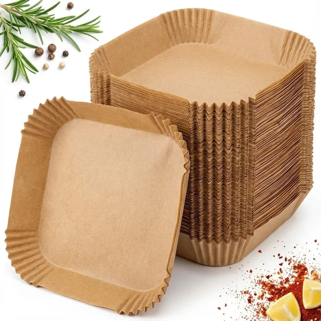 WKŁADKI DO AIRFRYERA DO PIECZENIA PAPIEROWE DUŻY ZESTAW 250 szt. 20×20 CM, zdjęcie 6