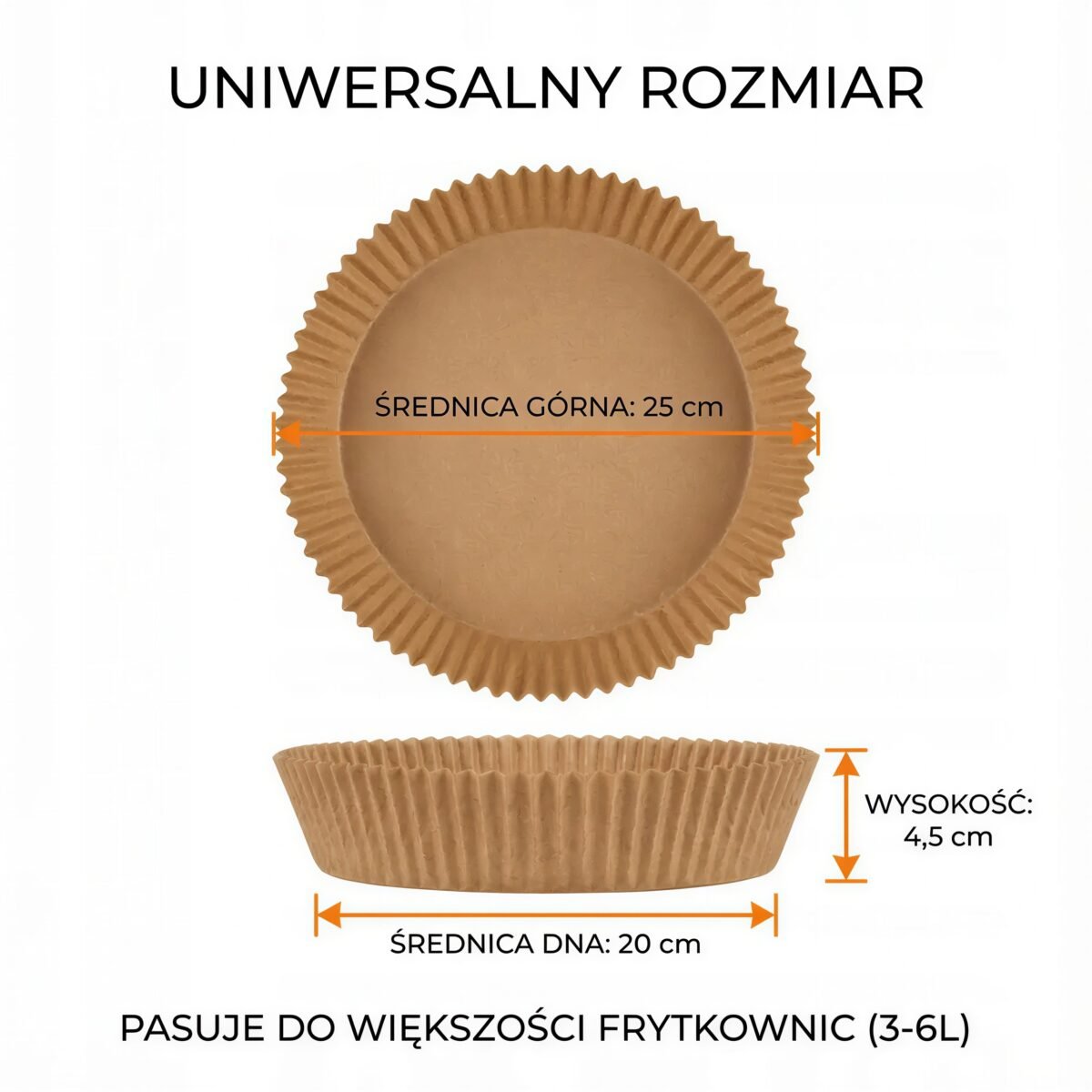 WKŁADY PAPIEROWE DO FRYTKOWNICY FRYTOWNICY BEZTŁUSZCZOWEJ 20/25 cm 250szt, zdjęcie 15