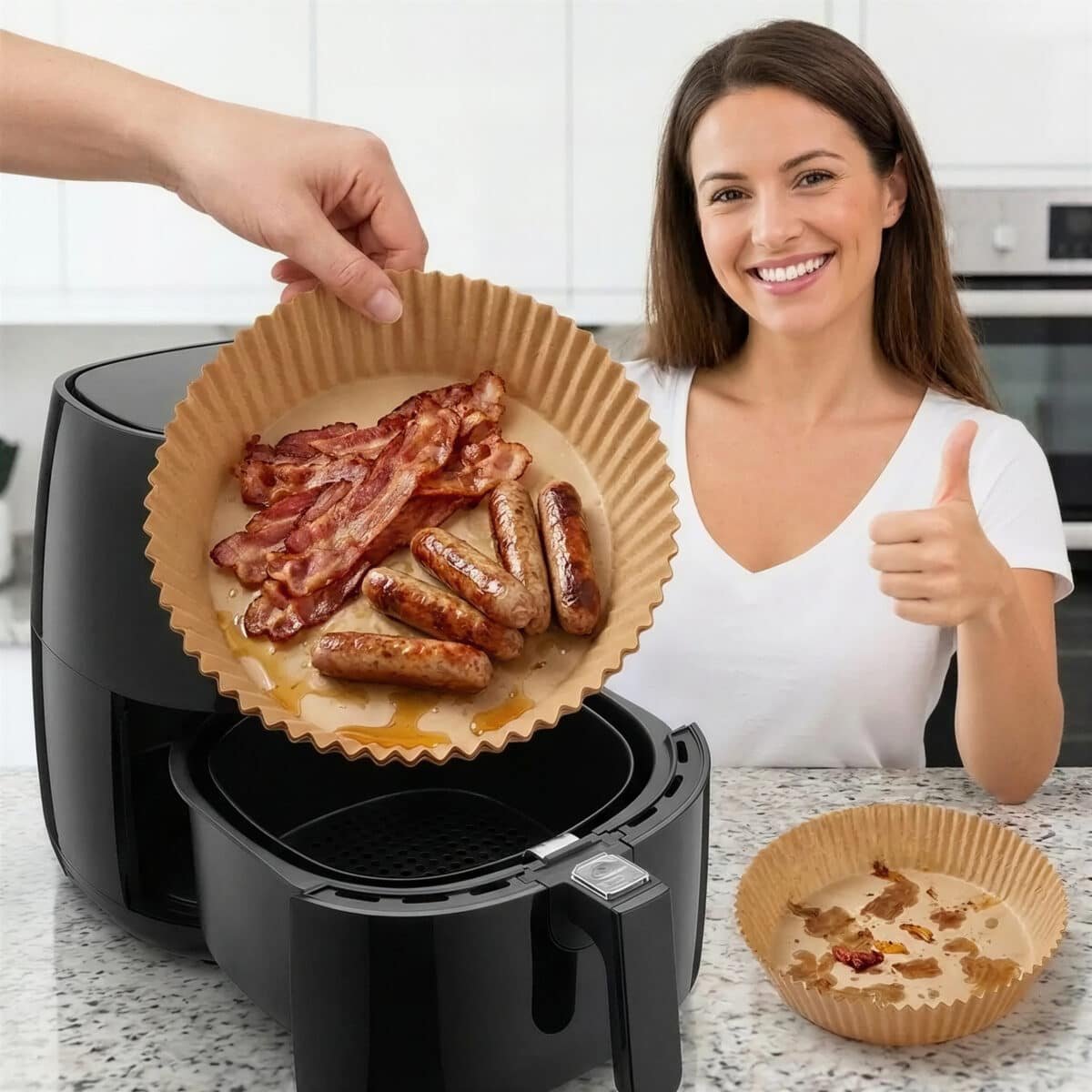 WKŁADY PAPIEROWE DO FRYTKOWNICY FRYTOWNICY BEZTŁUSZCZOWEJ 20/25 cm 50szt, zdjęcie 12
